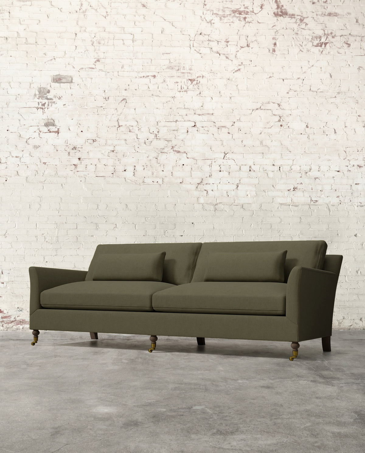 Alfie 97" Sofa with Brass Casters