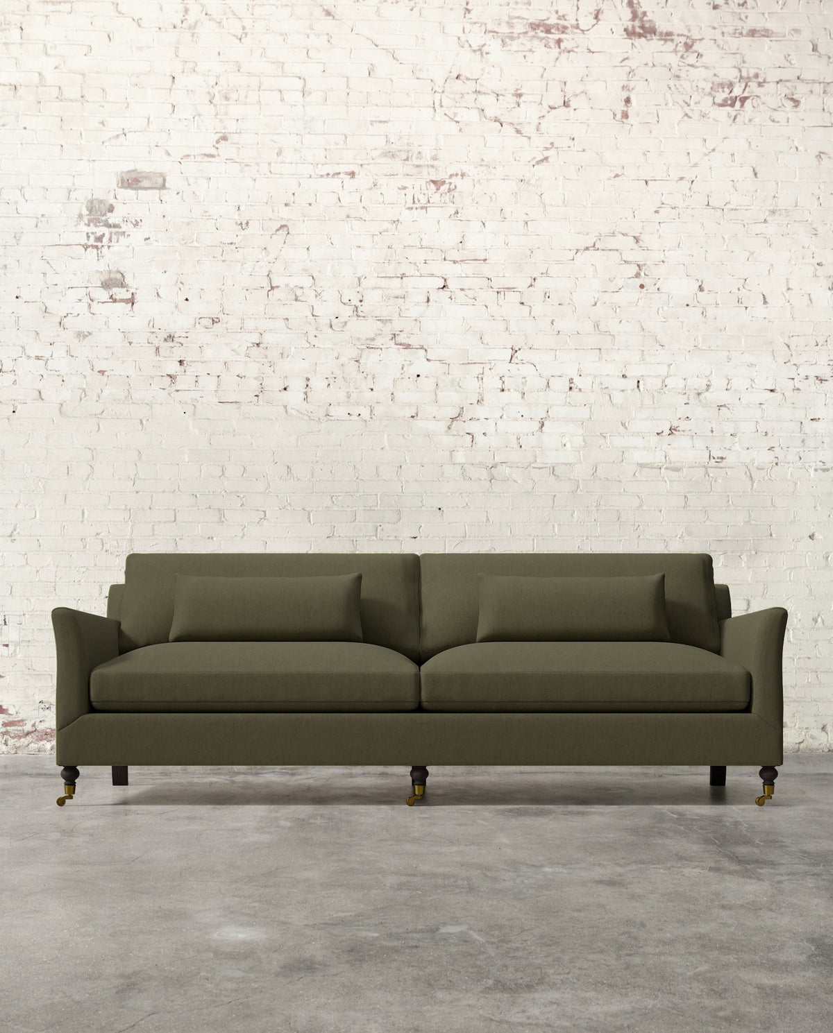 Alfie 97" Sofa with Brass Casters