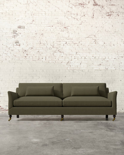Alfie 97" Sofa with Brass Casters