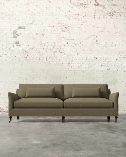 Alfie 97" Sofa with Brass Casters