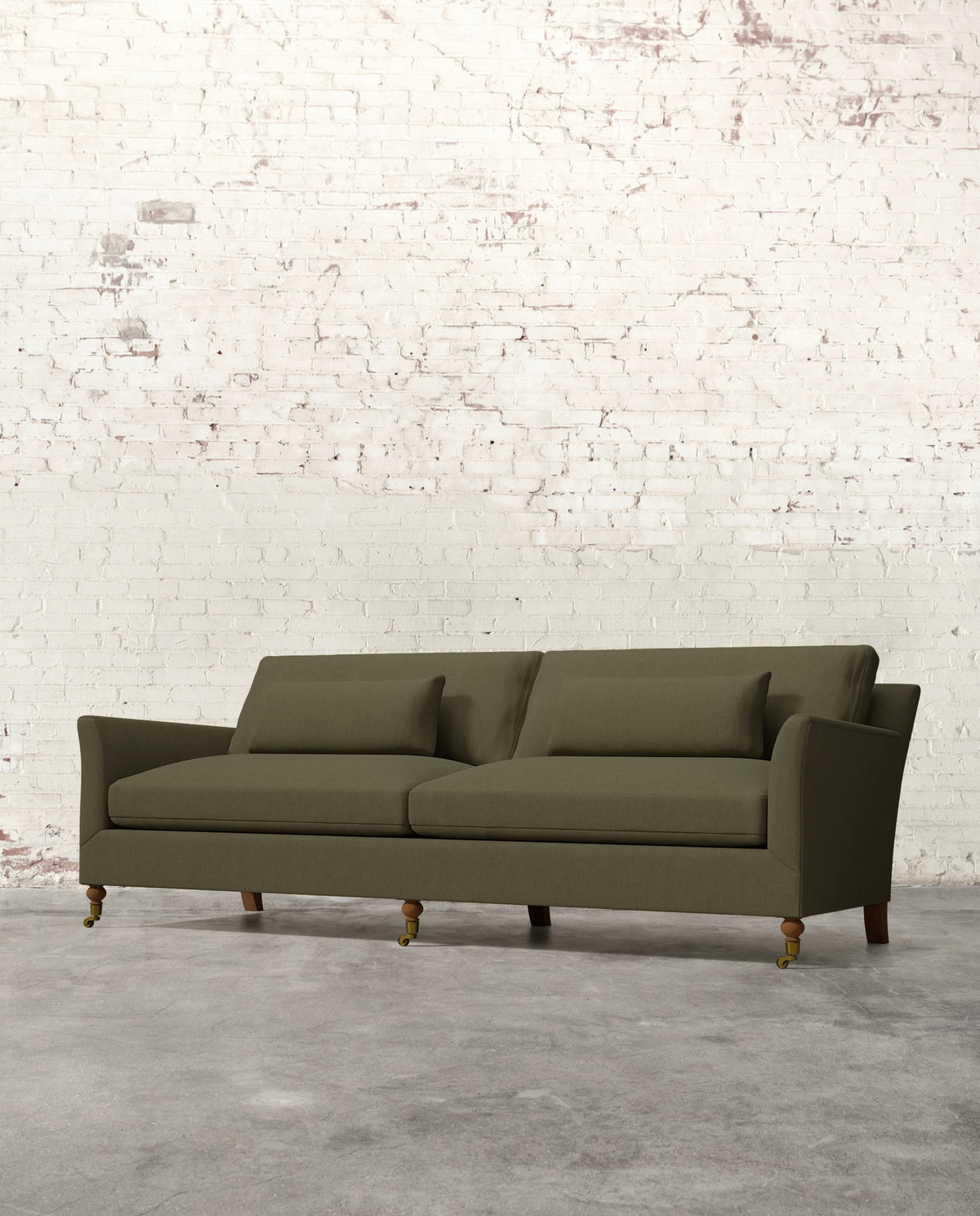 Alfie 97" Sofa with Brass Casters