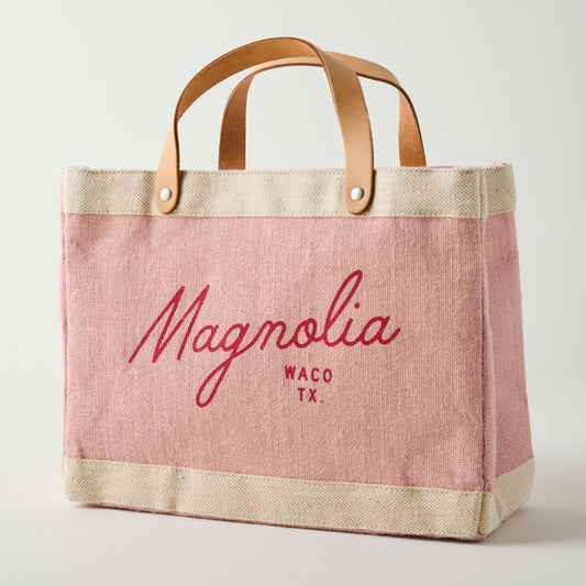 Magnolia Script Blush Market Tote