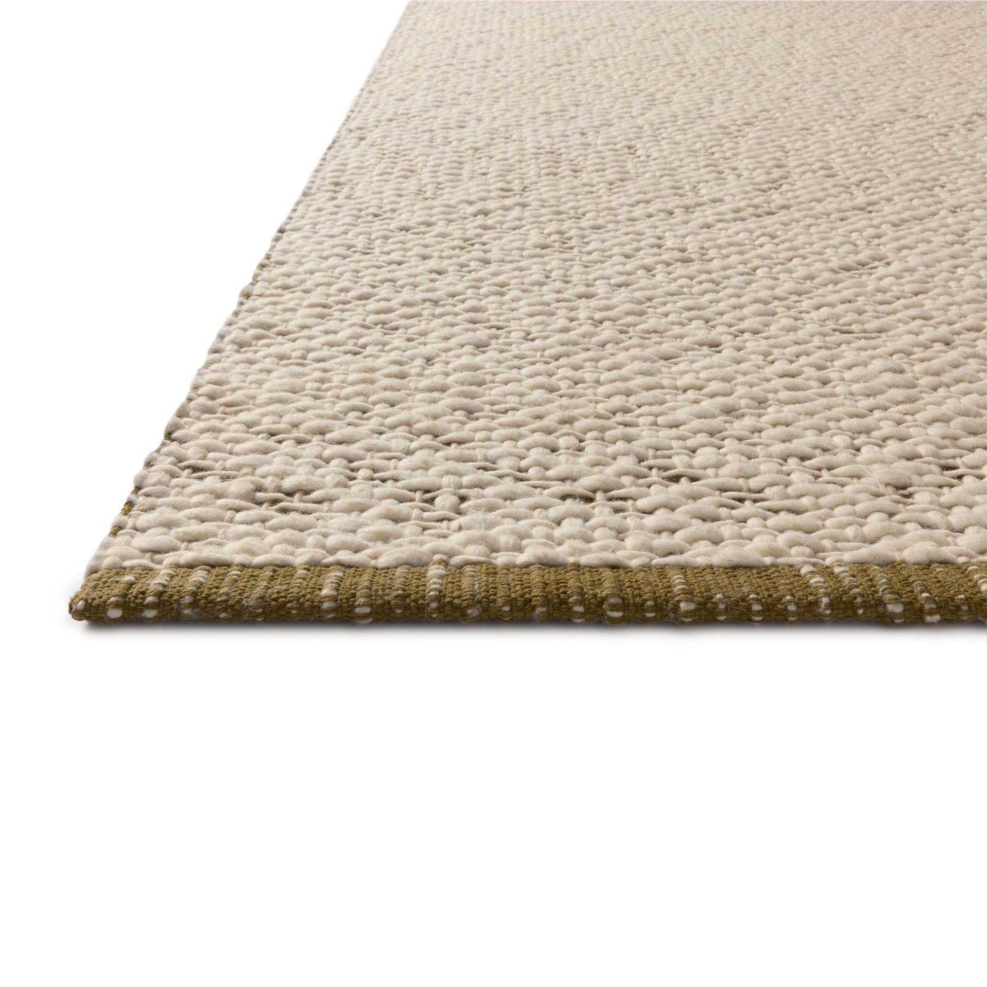 Betty Ivory Green Rug corner up close