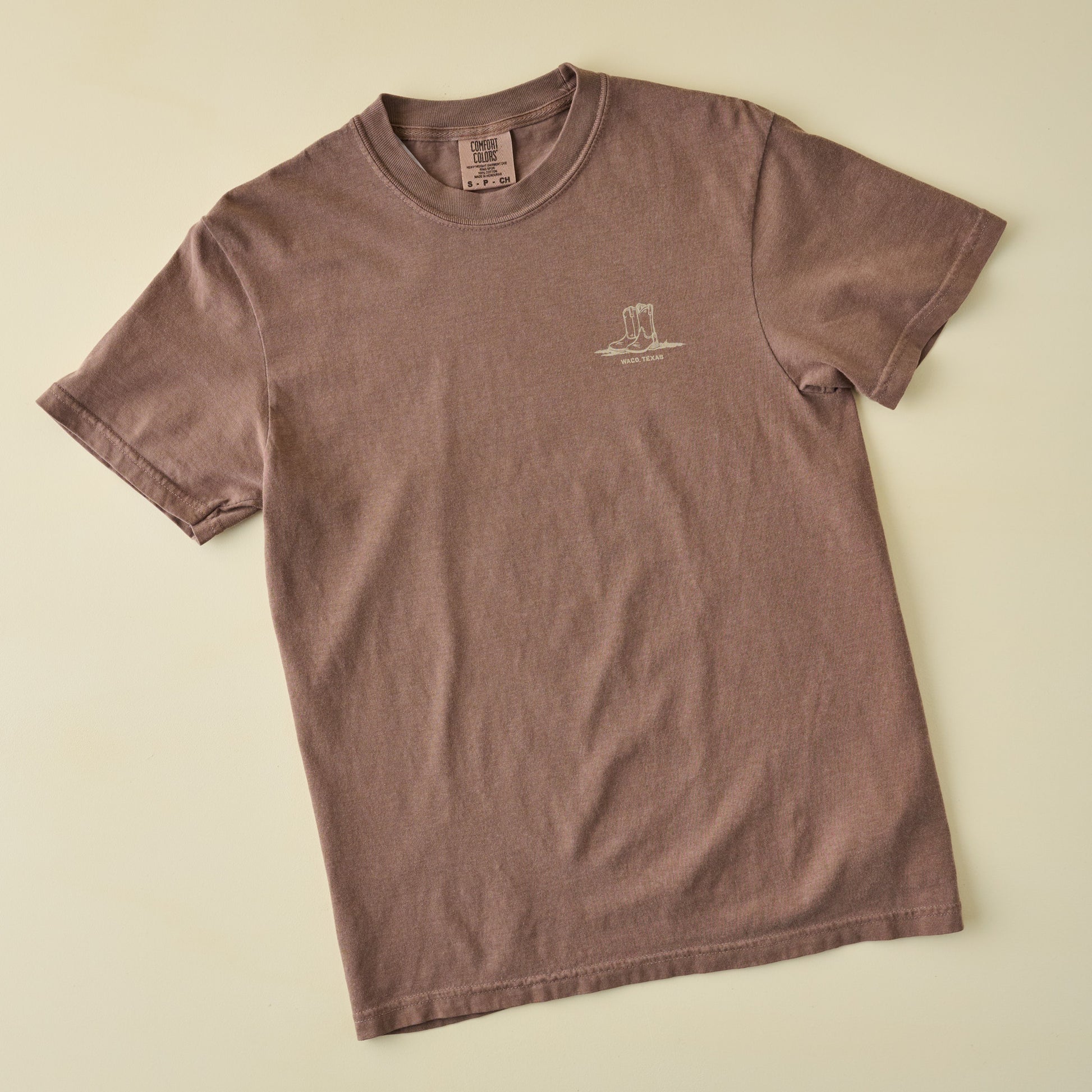 Blame It All On My Boots Brown Short Sleeve Shirt