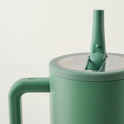 Magnolia Blocked Sage 32oz Traveler lid up close