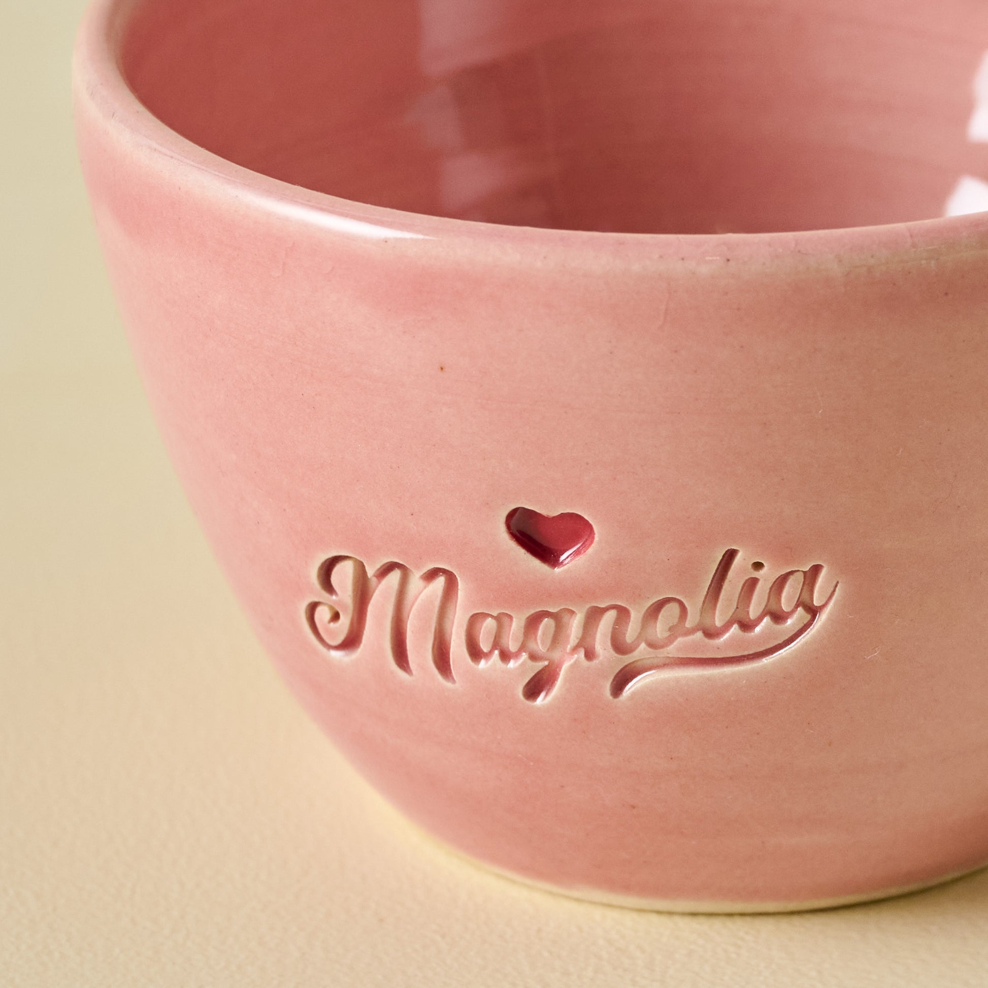 Black Oak Artisan Magnolia Heart Mug close up view