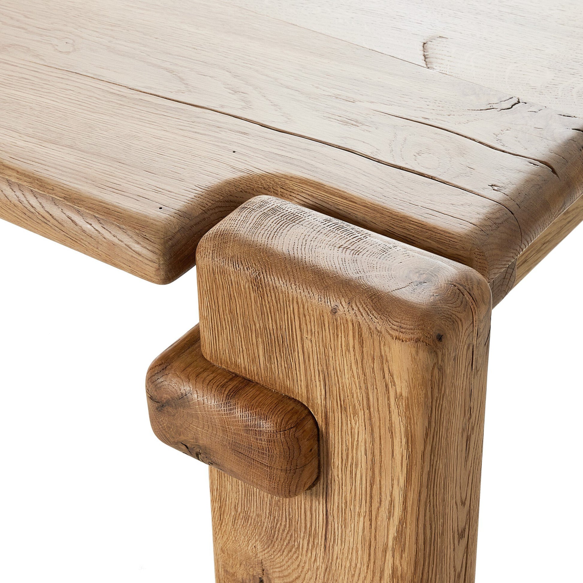Brady Dining Table corner leg view