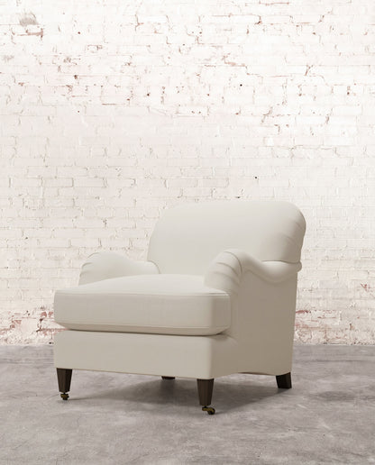 Winston Chair with Tapered Leg & Brass Casters