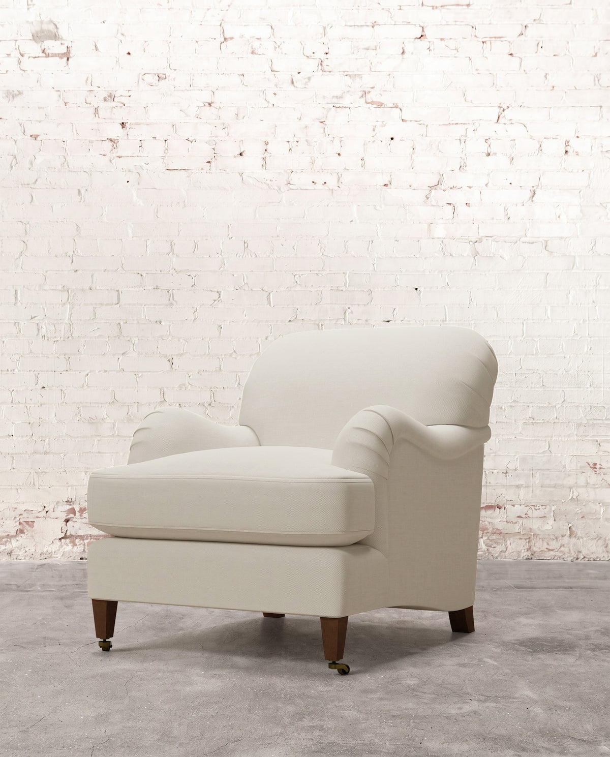 Winston Chair with Tapered Leg & Brass Casters