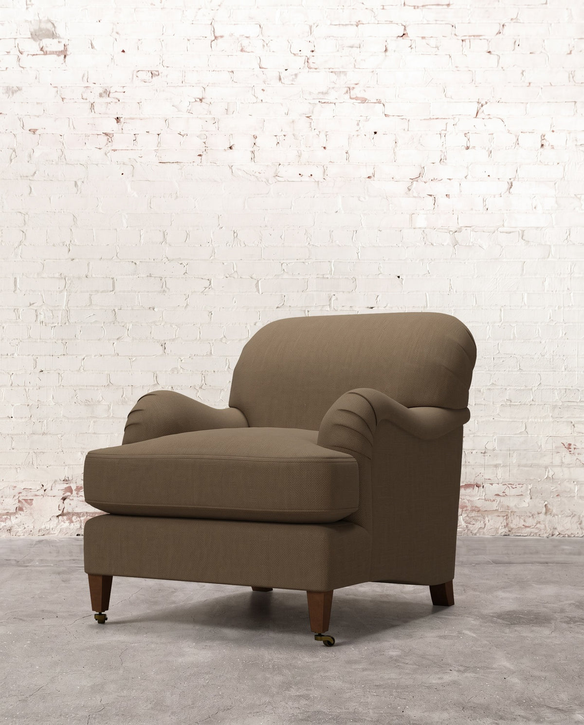 Winston Chair with Tapered Leg & Brass Casters