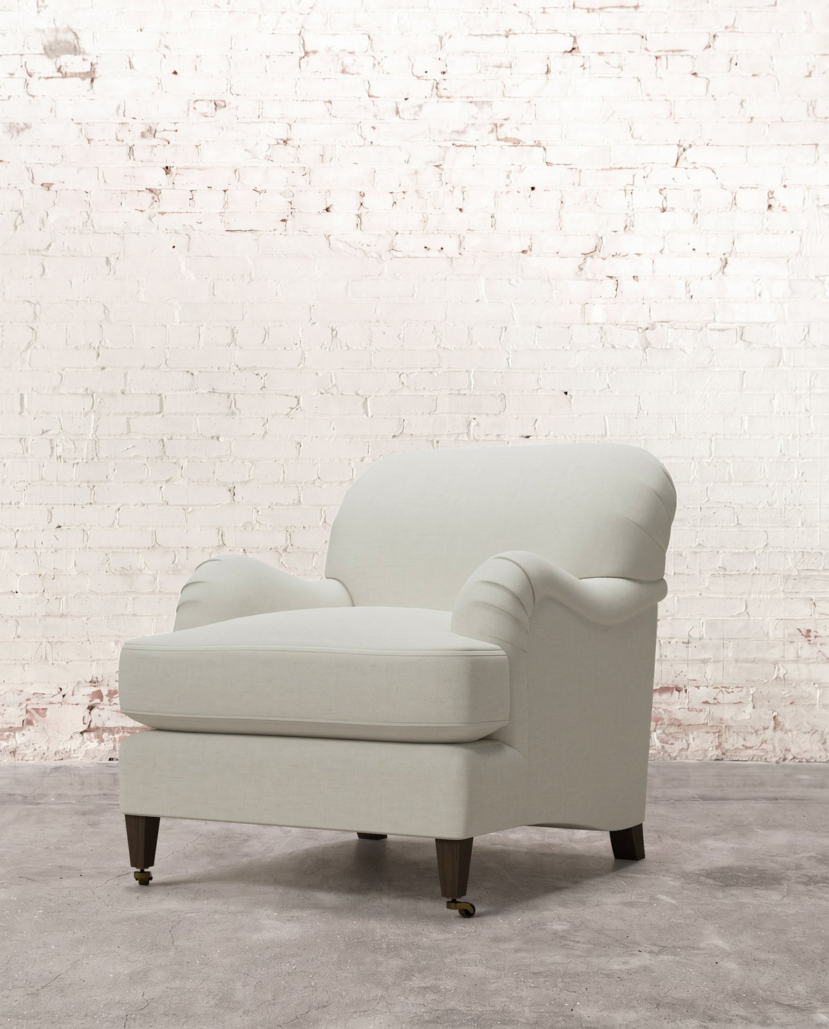 Winston Chair with Tapered Leg & Brass Casters