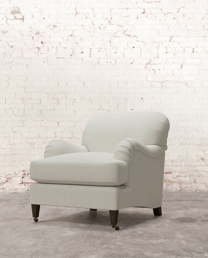 Winston Chair with Tapered Leg & Brass Casters