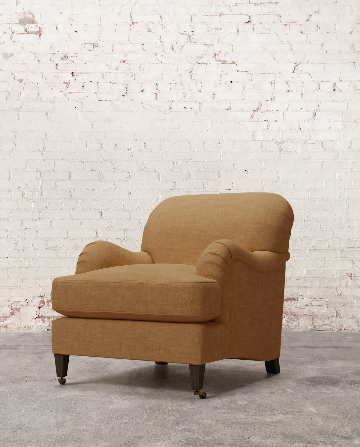Winston Chair with Tapered Leg & Brass Casters