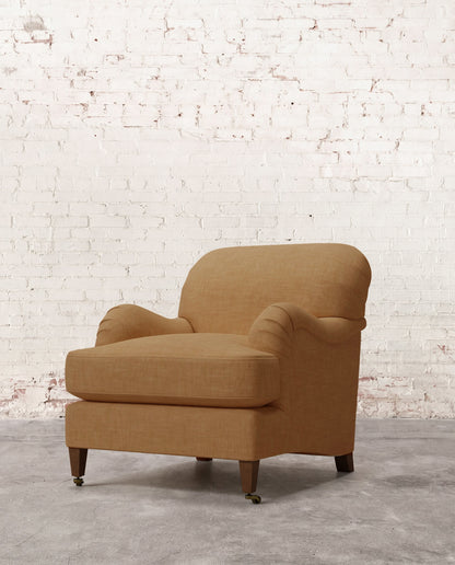 Winston Chair with Tapered Leg & Brass Casters