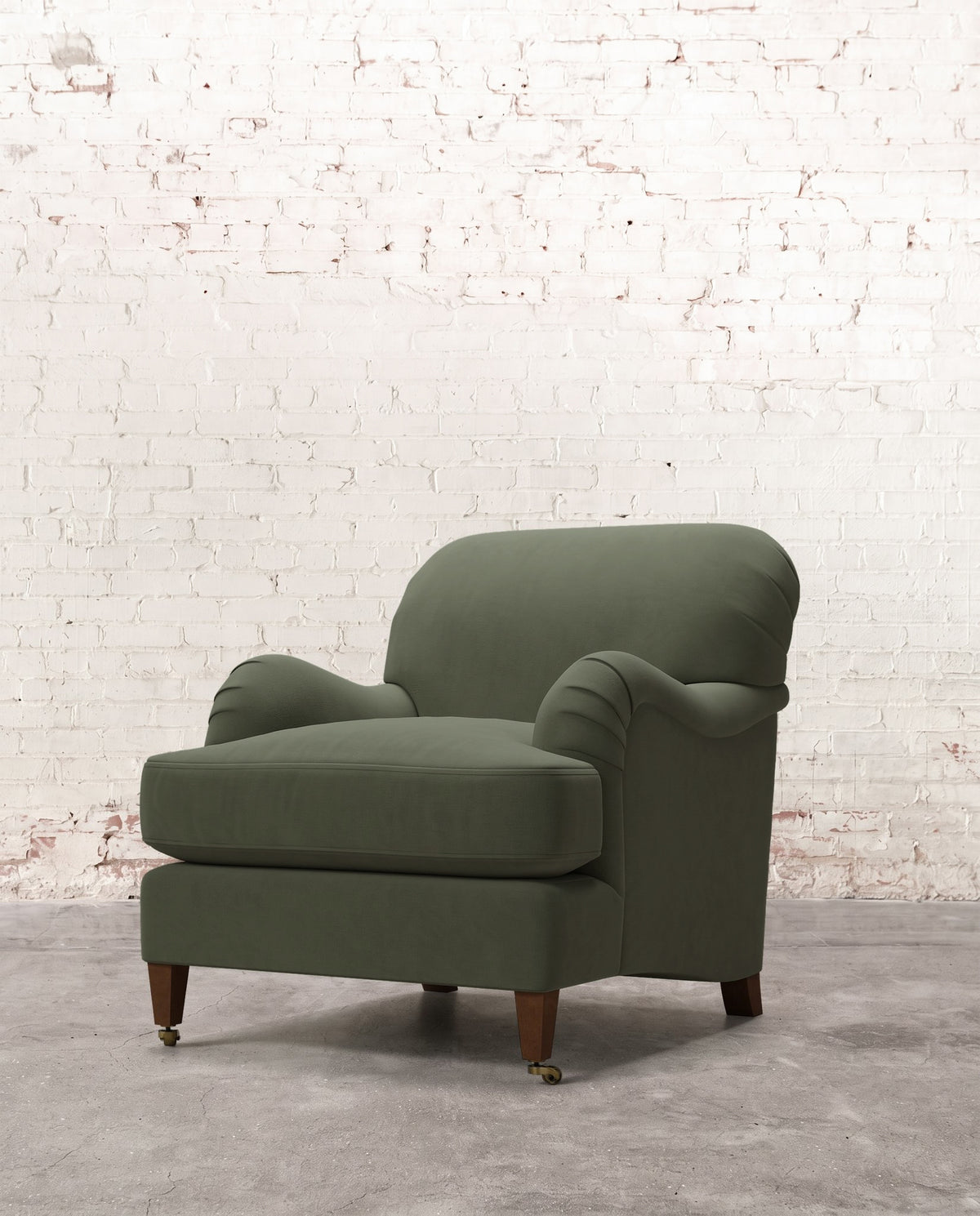 Winston Chair with Tapered Leg & Brass Casters