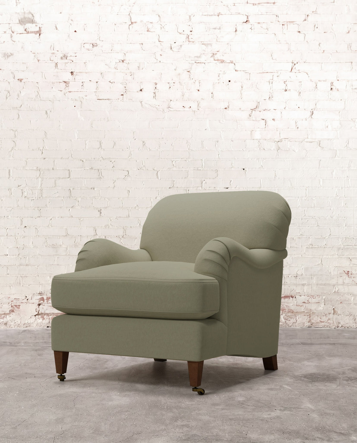 Winston Chair with Tapered Leg & Brass Casters