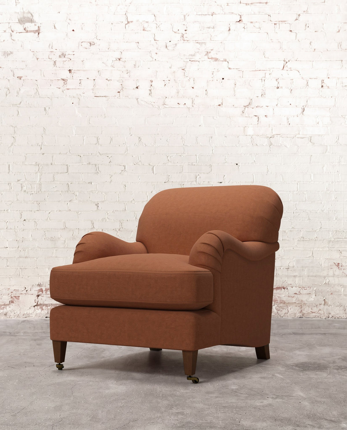 Winston Chair with Tapered Leg & Brass Casters