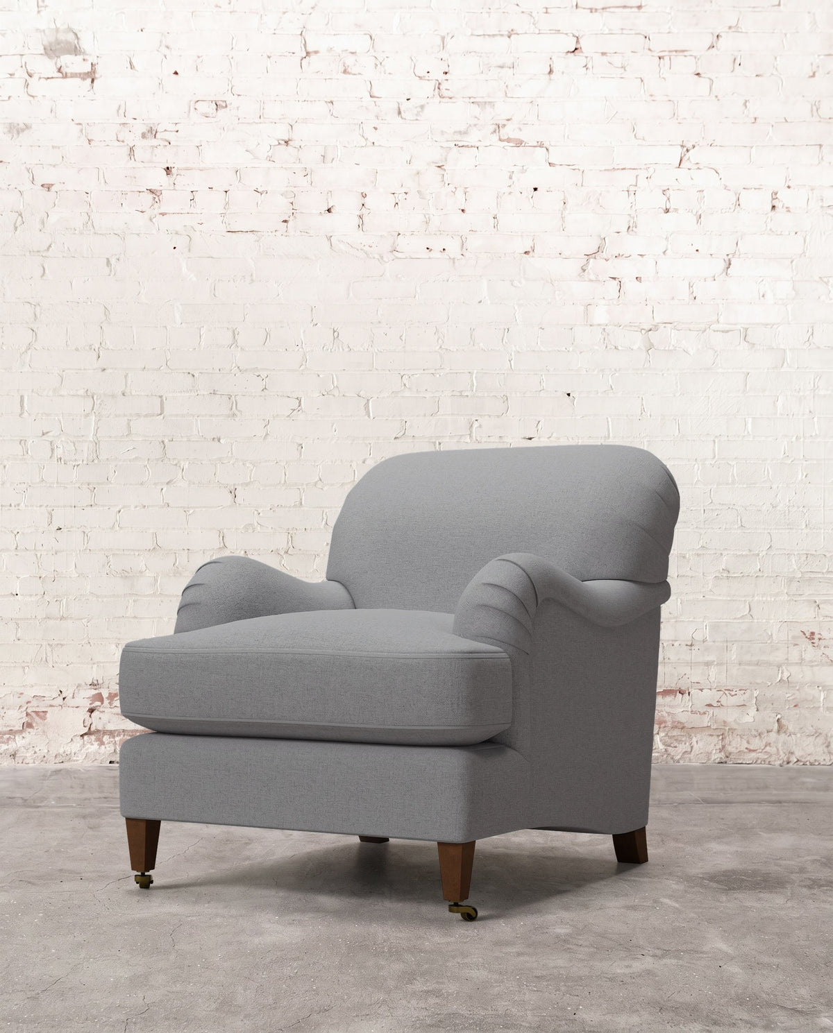 Winston Chair with Tapered Leg & Brass Casters