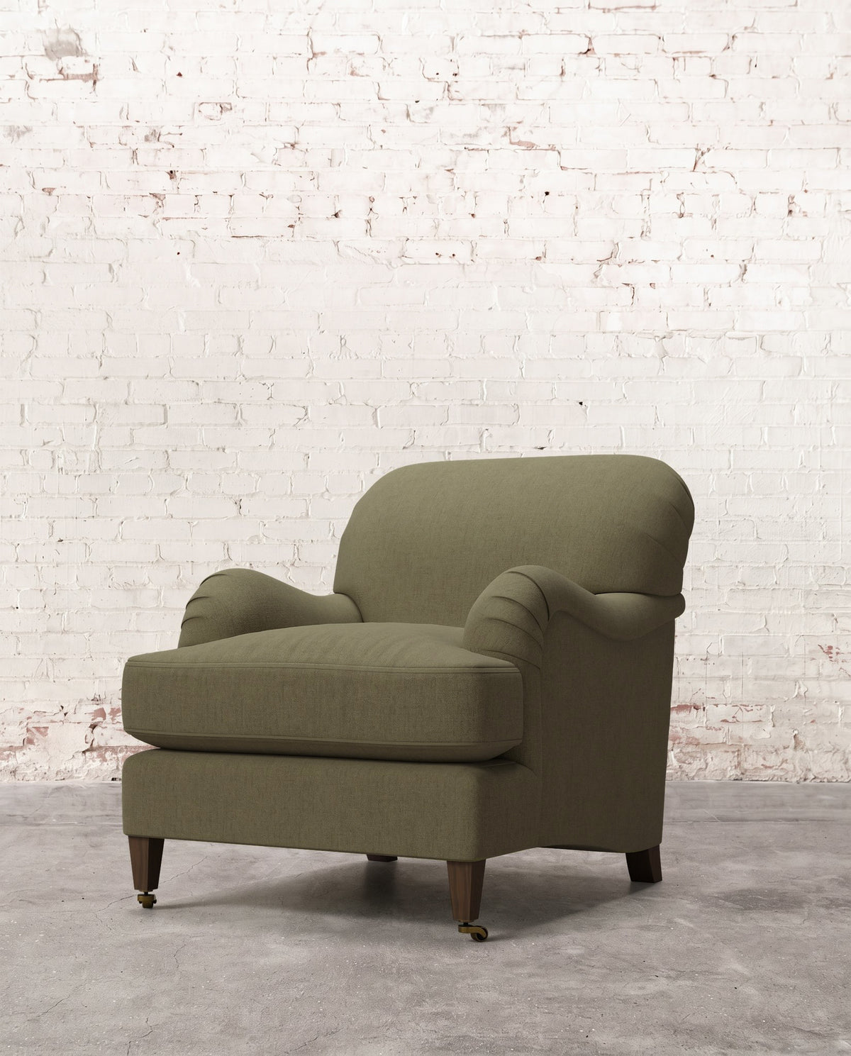 Winston Chair with Tapered Leg & Brass Casters