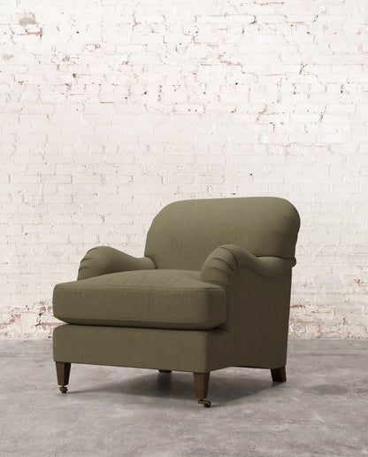 Winston Chair with Tapered Leg & Brass Casters