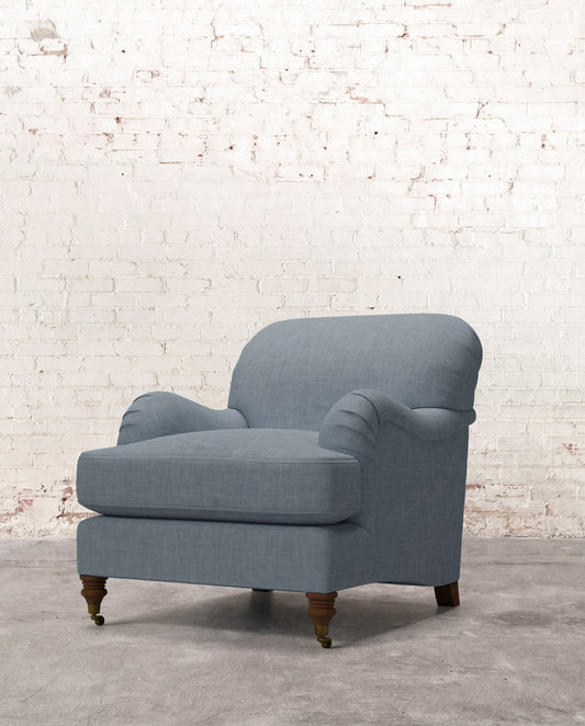 Winston Chair with Turned Leg & Brass Casters