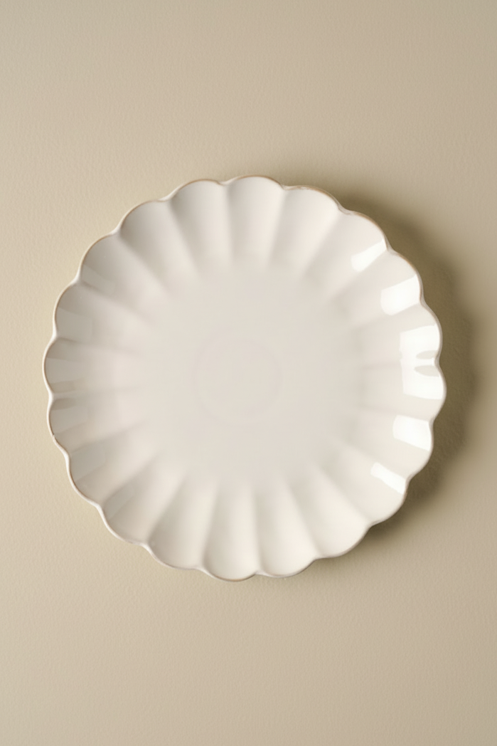 Cream Scalloped Plate