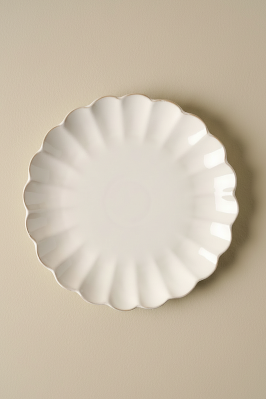 Cream Scalloped Plate