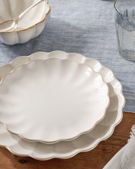Cream Scalloped Plate