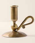 brass wright taper holder with curved handle