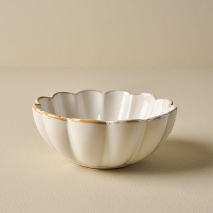 Cream Scalloped Cereal Bowl