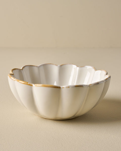 Cream Scalloped Cereal Bowl