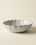 Grey Scalloped Serving Bowl
