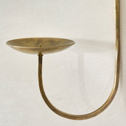 Daniel Antique Brass Candle Sconce up close