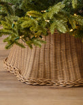 Rattan Scalloped Tree Collar shown up close under tree