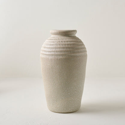 Tall Sawyer Rustic Cream Vase