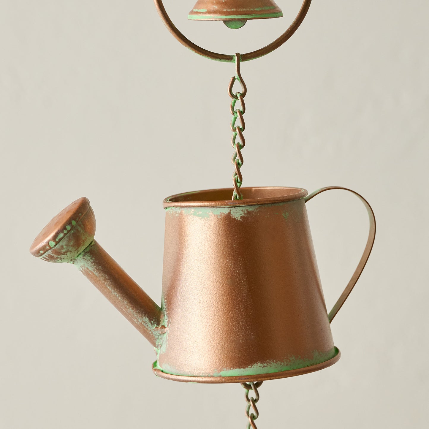 Watering Can Rain Chain up close
