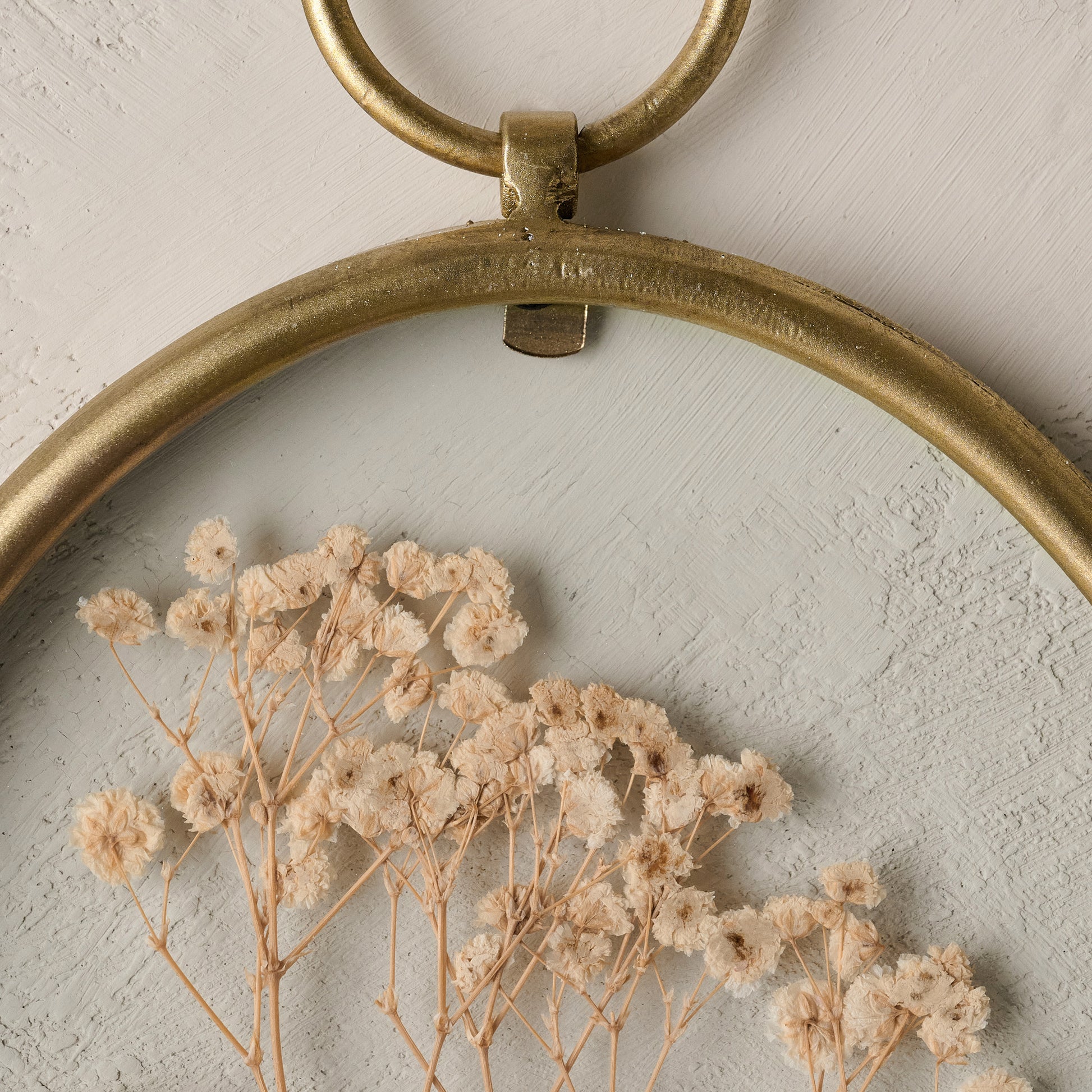 Antique Brass Framed Pressed Floral up close
