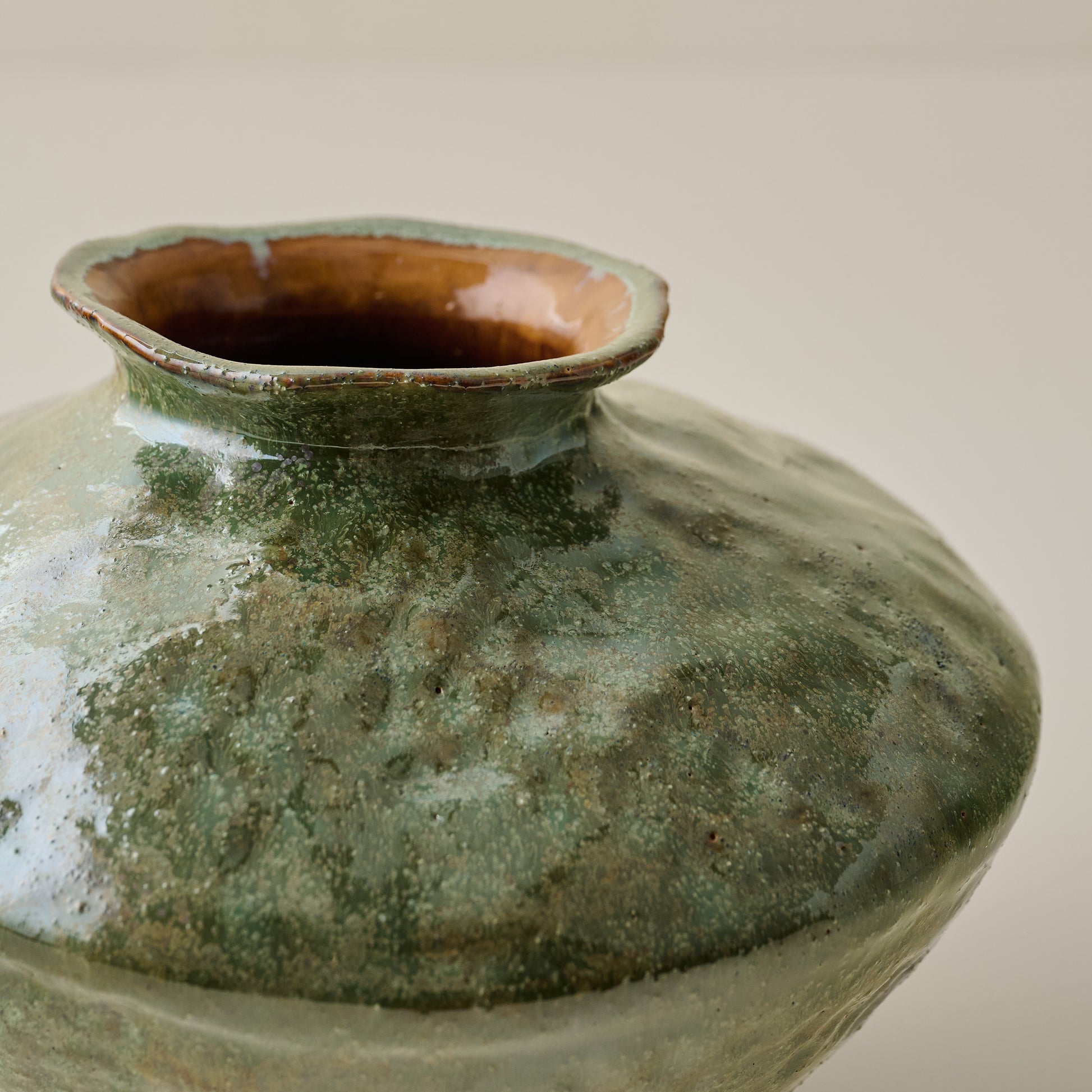 Michael Glazed Vase up close