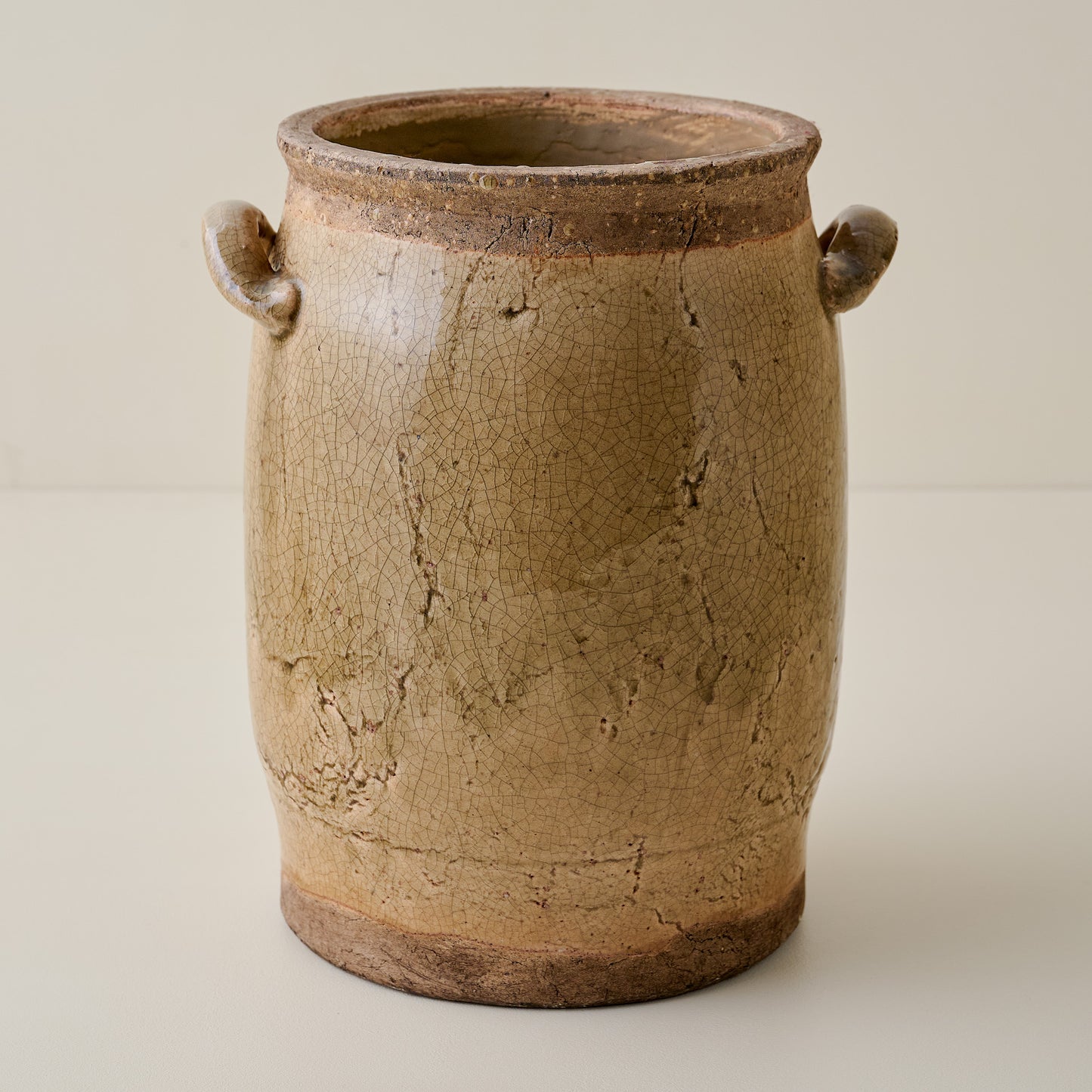 Large Hanson Crackle Handled Vase