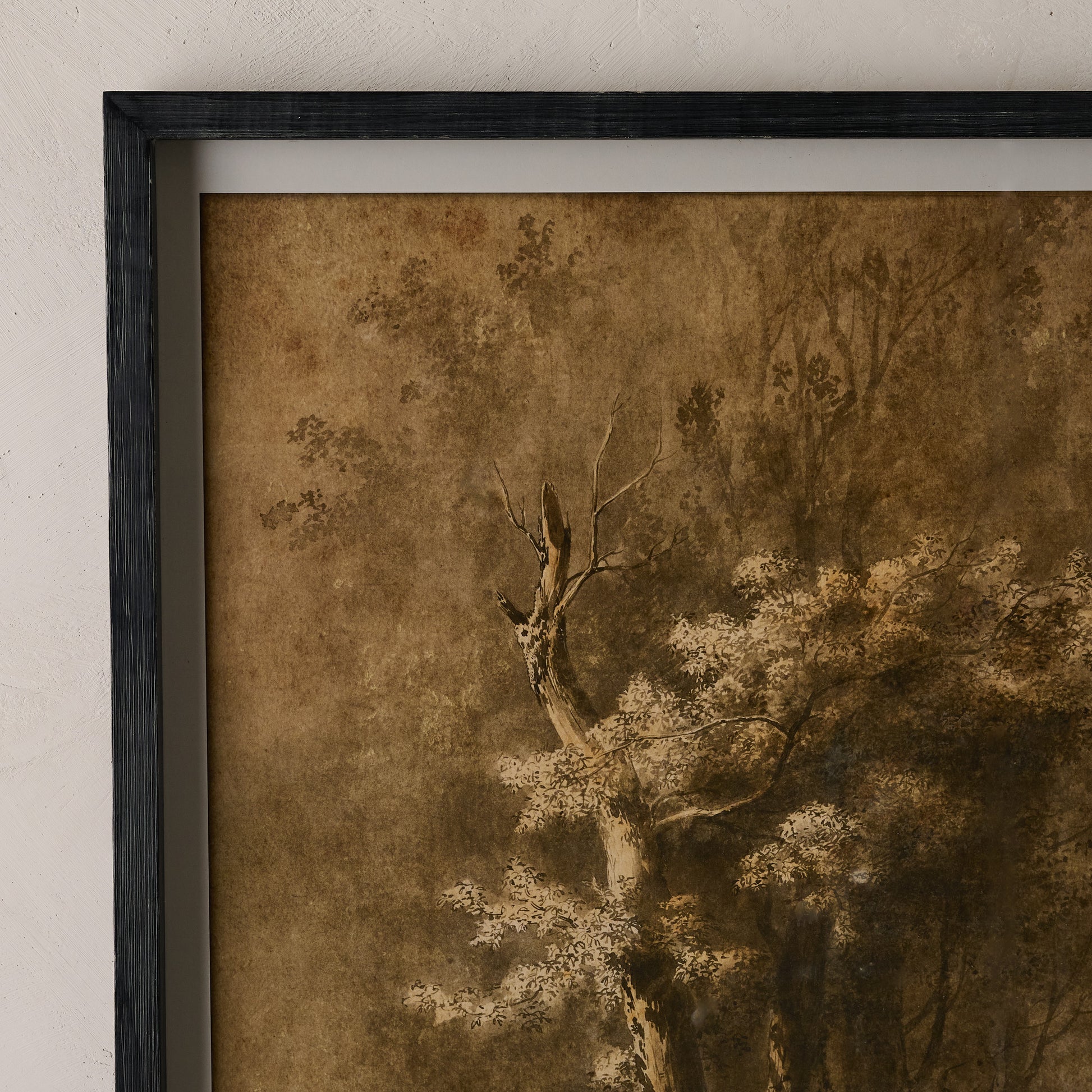 Oversized Whispers of the Oak Framed Print corner up close