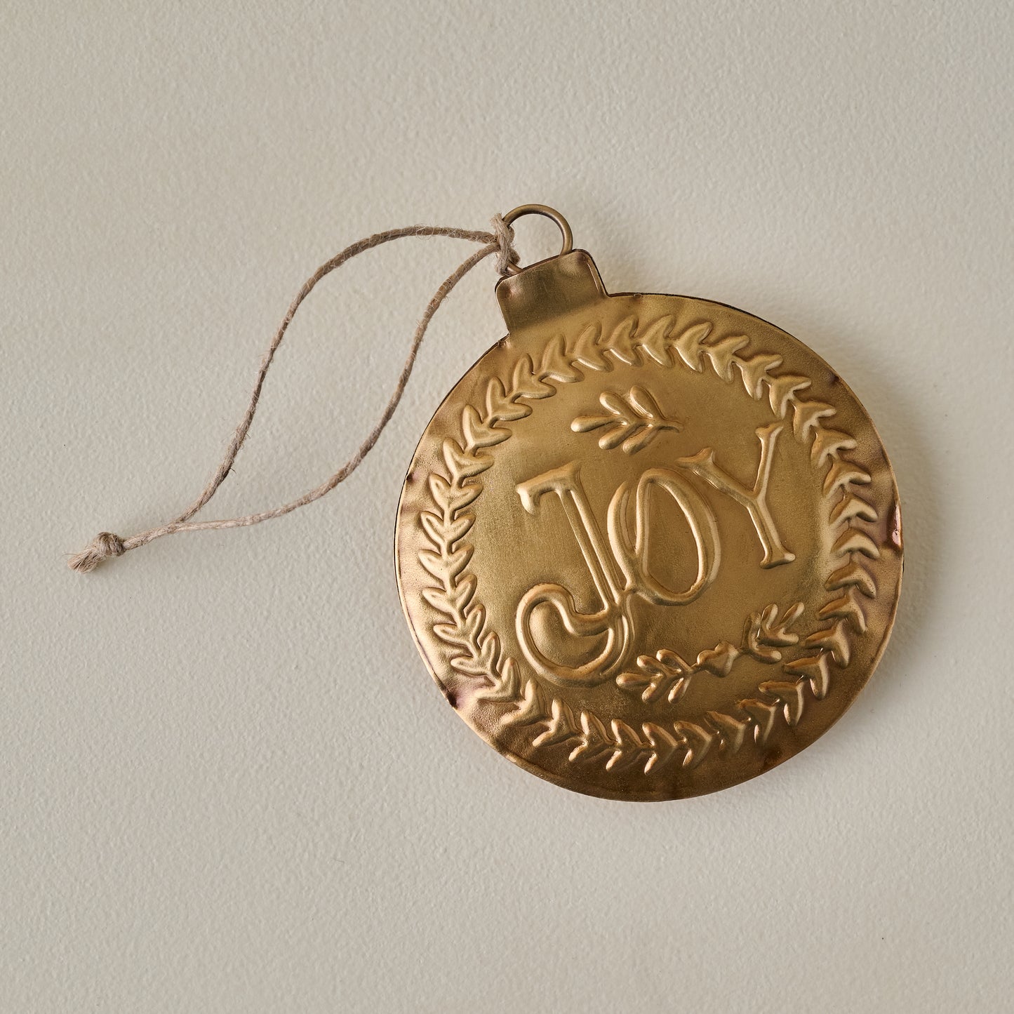 Pressed Metal Joy Ornament