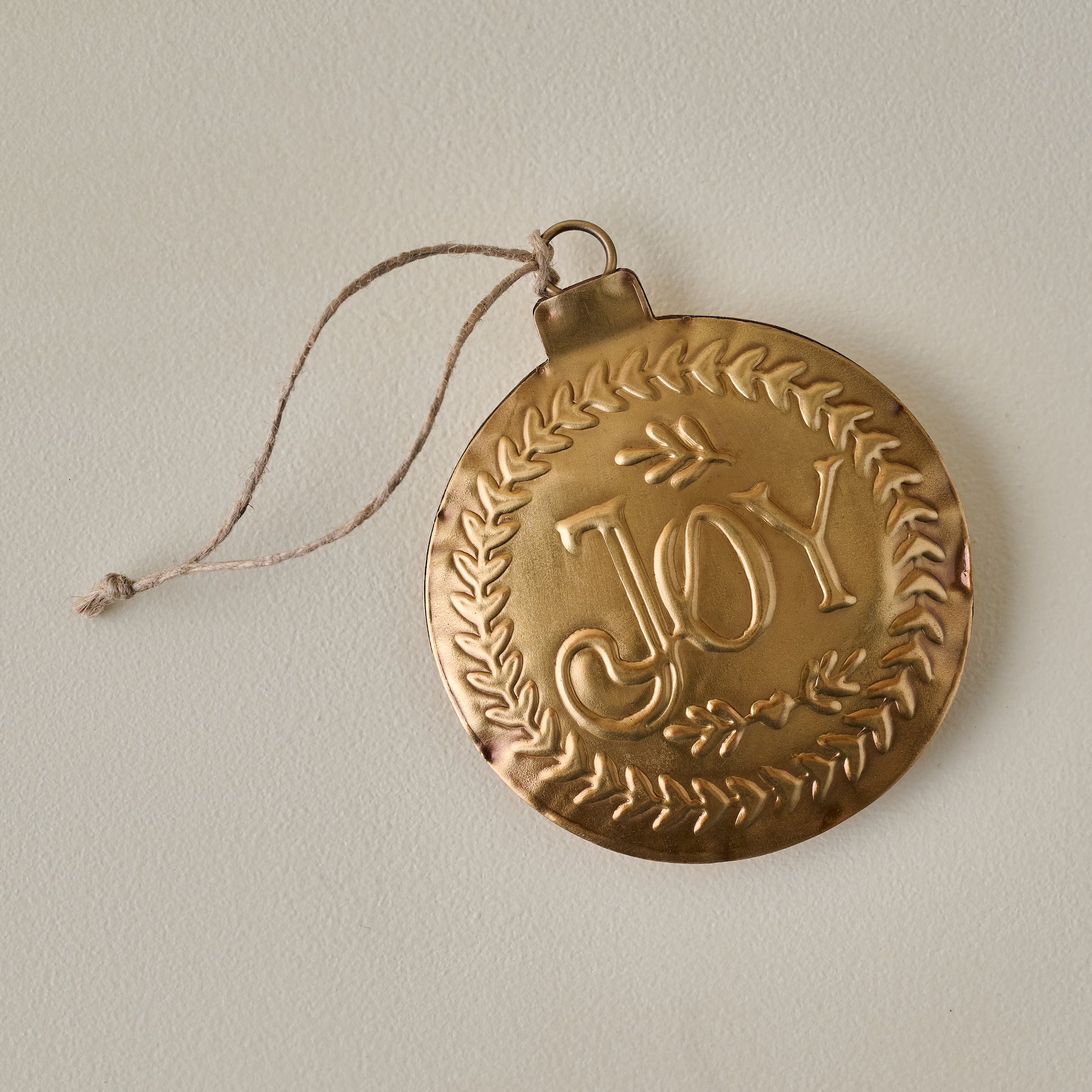 Pressed Metal Joy Ornament