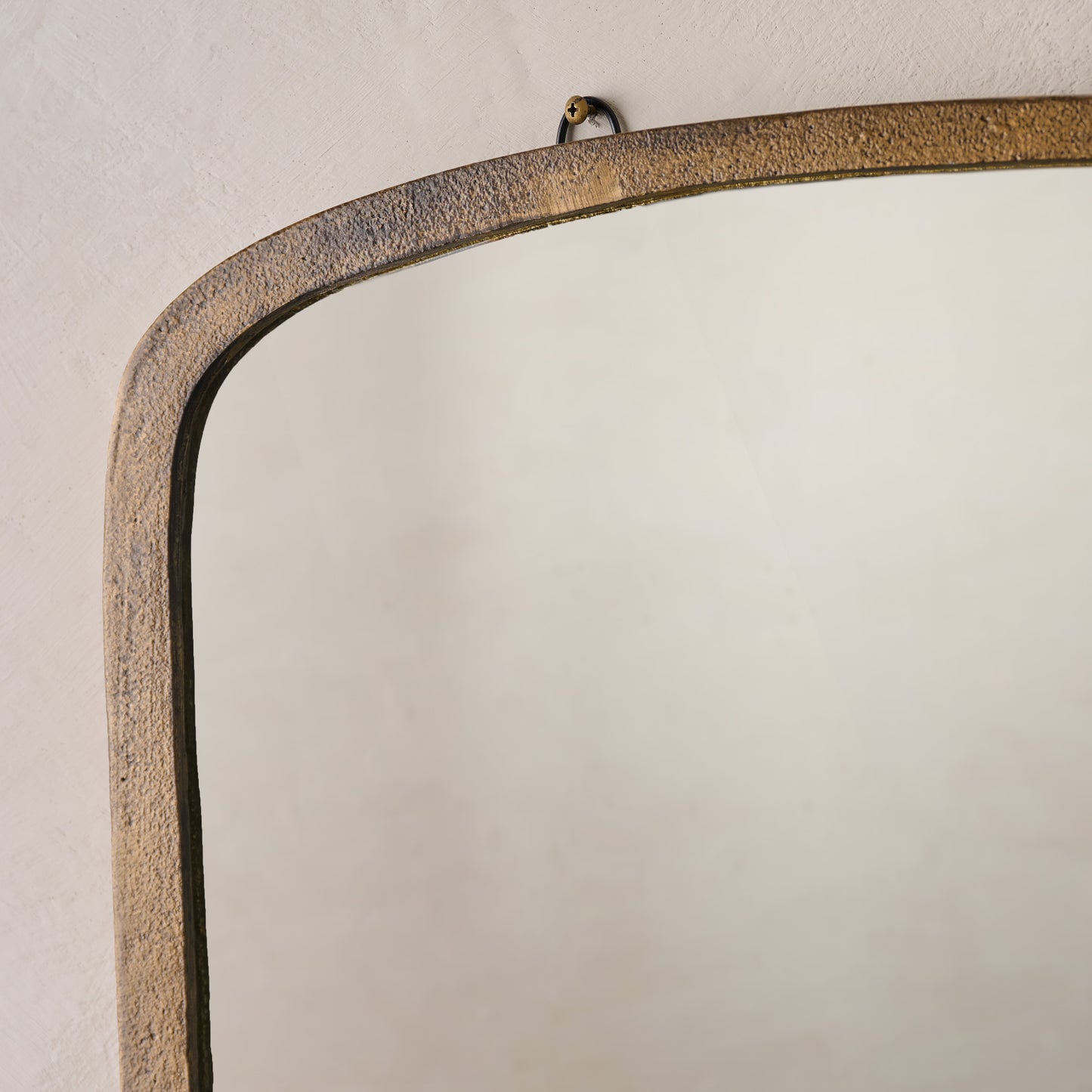 Jameson Aged Brass Framed Mirror close up 
