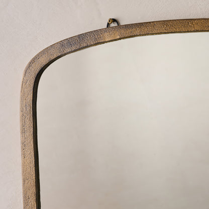 Jameson Aged Brass Framed Mirror close up 