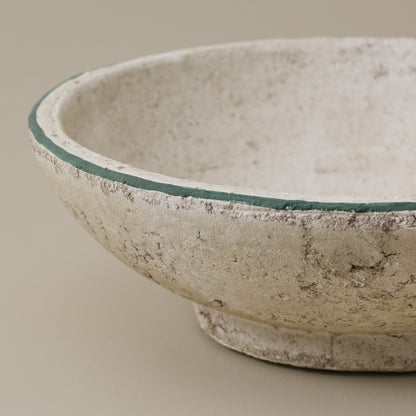 Lane Green Rimmed Decorative Bowl up close