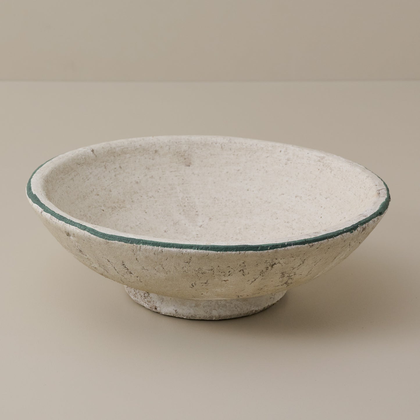 Large Lane Green Rimmed Decorative Bowl