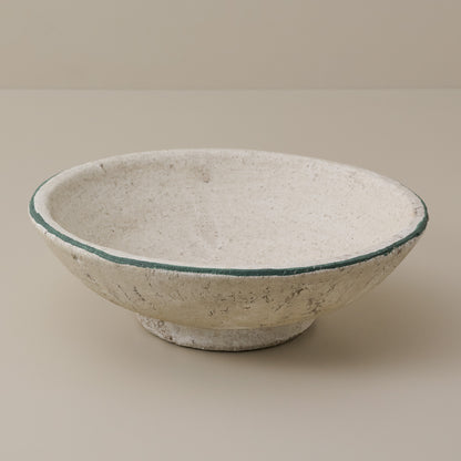 Large Lane Green Rimmed Decorative Bowl