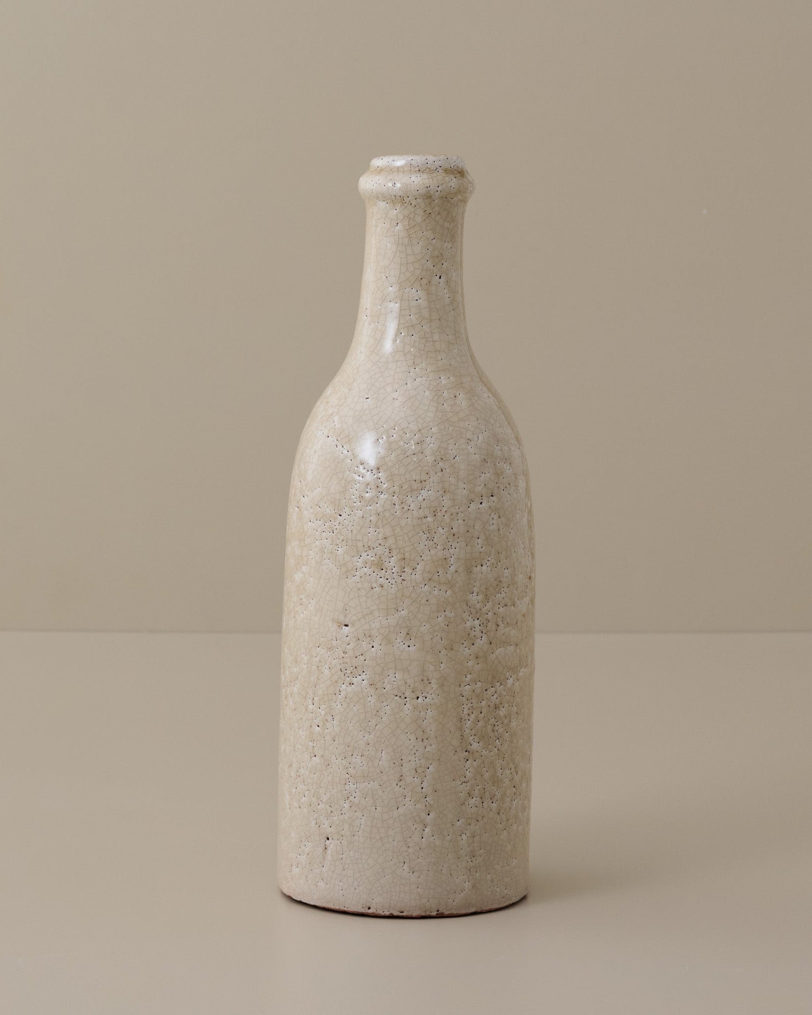 Small Cream Crackle Bottle Vase