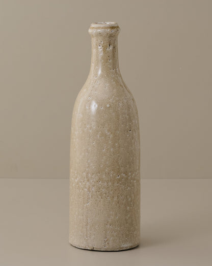 Large Cream Crackle Bottle Vase