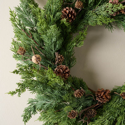 Maeve Pine Wreath close up